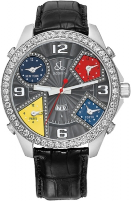 Jacob & Co Five Time Zone - 47mm, 3.25ct Bezel JC-58da 3.25 carat bezel