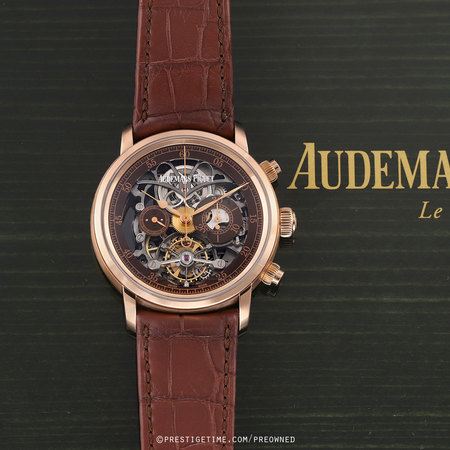 Pre-owned Audemars Piguet Jules Audemars Tourbillon Chronograph Skeleton 41mm 26346or.oo.d088cr.01