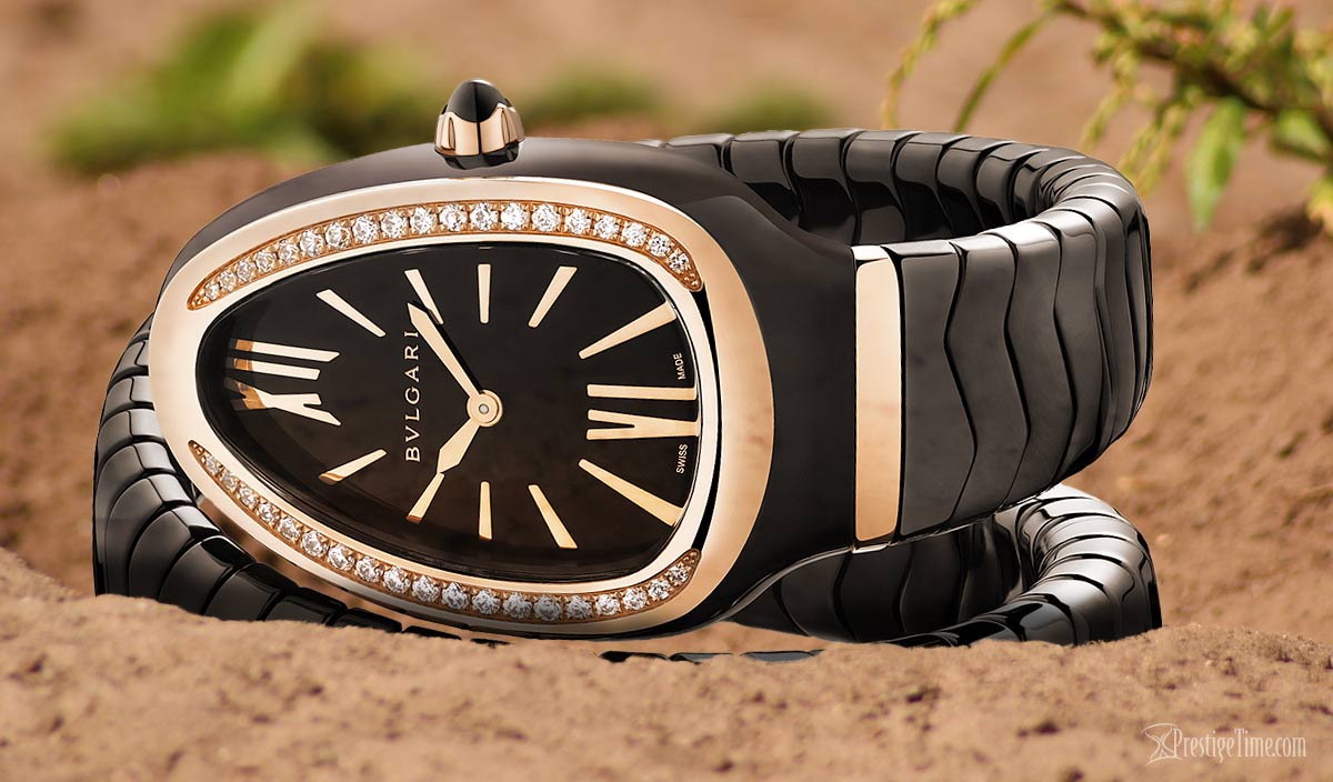 bvlgari snake watch black