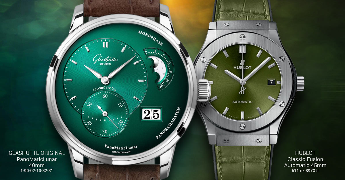 Glashutte PanoMatic Lunar Hublot Classic Fusion Green Dial