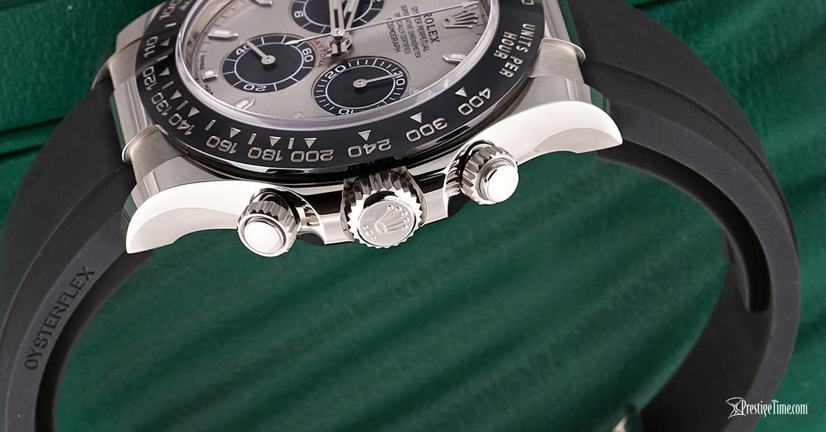 Rolex Cosmograph Daytona White Gold 116519LN Pushers and Crown