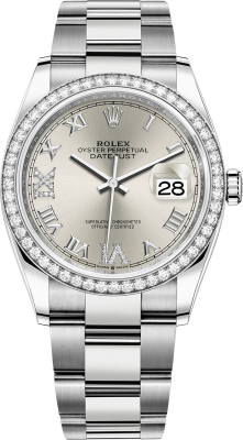 126284rbr Silver Roman VI IX Oyster
