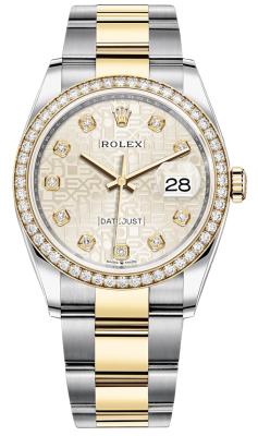 126283RBR Jubilee Silver Diamond Oyster