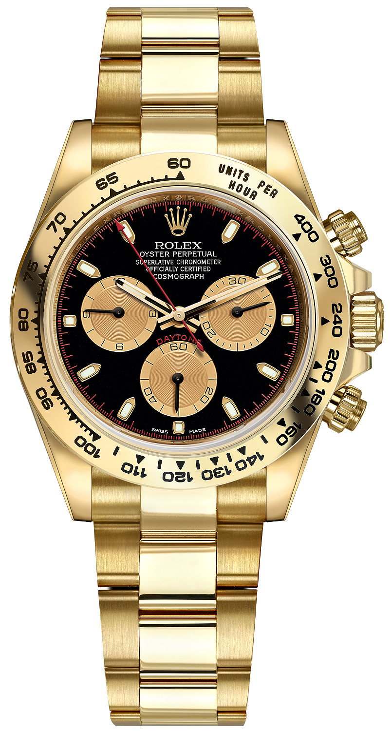 116508 Black Champagne Index Oyster Rolex Cosmograph Daytona
