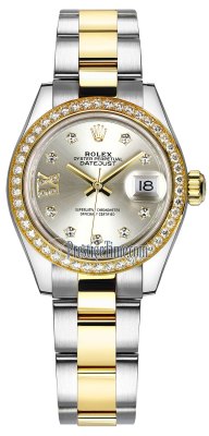 279383RBR Silver 17 Diamond Oyster