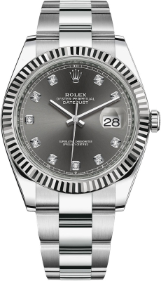 126334 Dark Rhodium Diamond Oyster