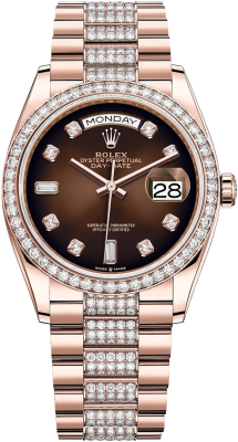 128345RBR MOP Diamond DB Rolex Day-Date 36mm Everose Gold Midsize