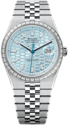 127386TBR Ice Blue Honeycomb Baguette