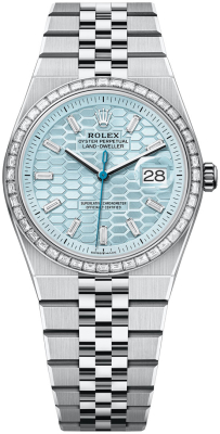 127286TBR Ice Blue Honeycomb Baguette
