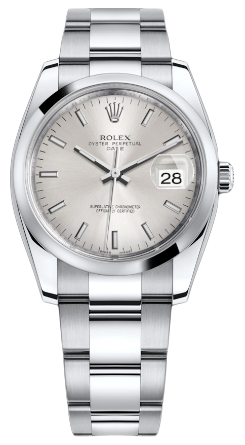 115200 Silver Index Oyster Rolex Date 