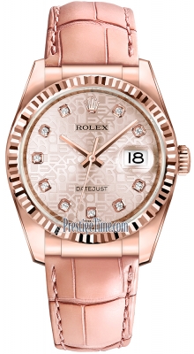 Rolex Datejust 36mm Everose Gold 116135 Jubilee Pink Diamond