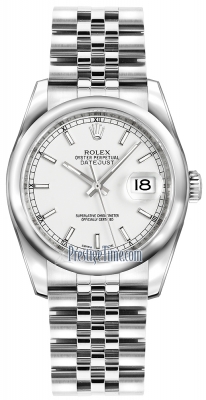 Rolex Datejust 36mm Stainless Steel 116200 White Index Jubilee
