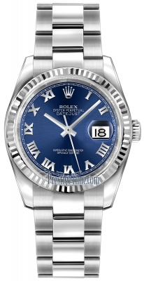 Rolex Datejust 36mm Stainless Steel 116234 Blue Roman Oyster