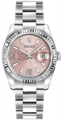 Rolex Datejust 36mm Stainless Steel 116234 Pink Wave Oyster