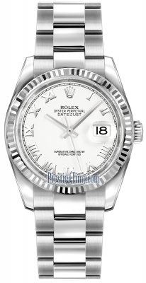 Rolex Datejust 36mm Stainless Steel 116234 White Roman Oyster