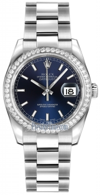 Rolex Datejust 36mm Stainless Steel 116244 Blue Index Oyster