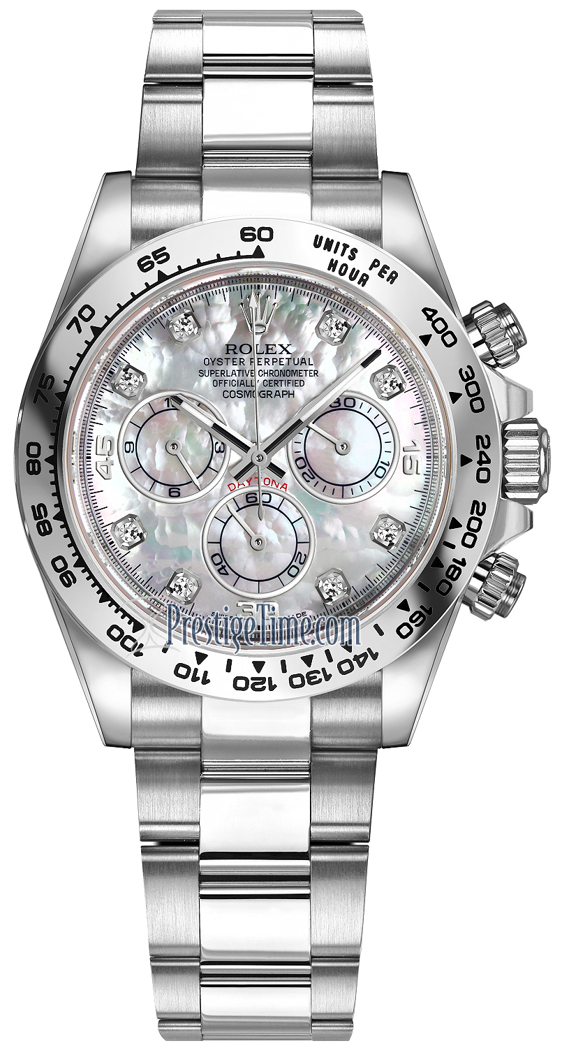 rolex daytona white gold mother of pearl dial