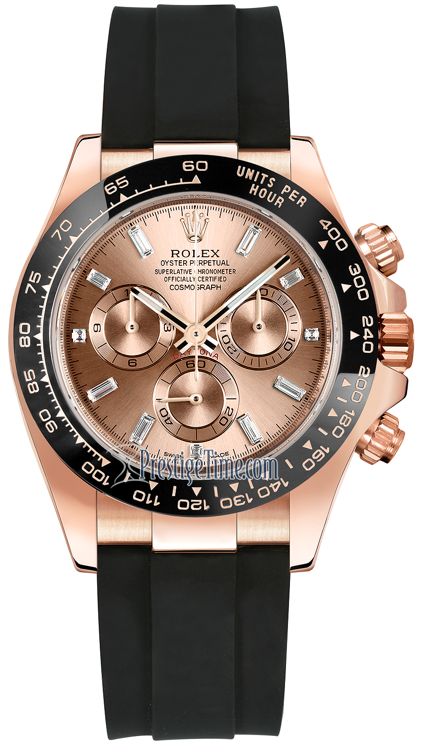 rolex daytona rose gold baguette