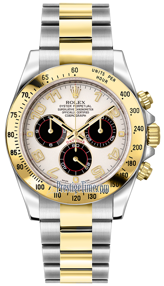116523 White and Black Arabic Rolex Cosmograph Daytona Stainless