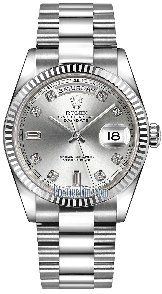 rolex day date president silver