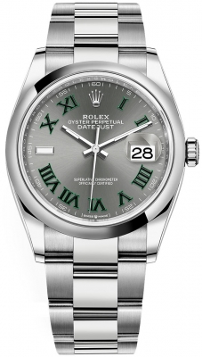 Rolex Datejust 36mm Stainless Steel 126200 Slate Roman Oyster