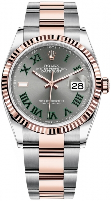Rolex Datejust 36mm Stainless Steel and Rose Gold 126231 Slate Roman Oyster