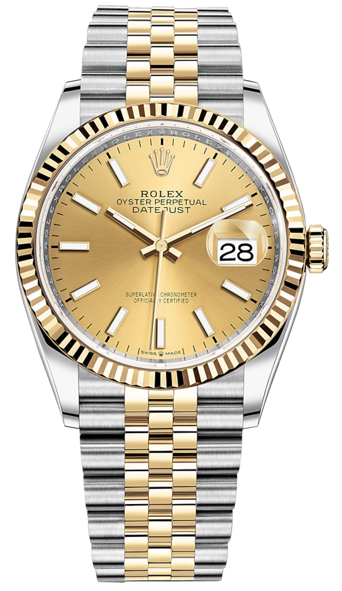 rolex datejust stainless steel and gold