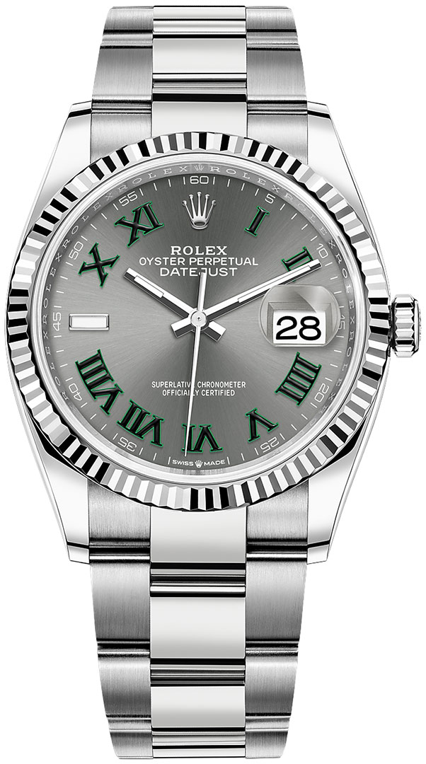 Udgående lobby Watt 126234 Slate Roman Oyster Wimbledon Rolex Datejust 36mm Stainless Steel  Midsize Watch