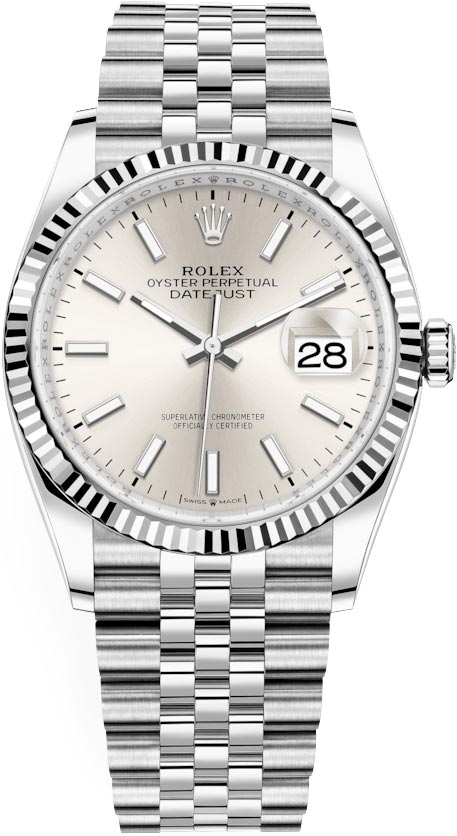 rolex datejust silver