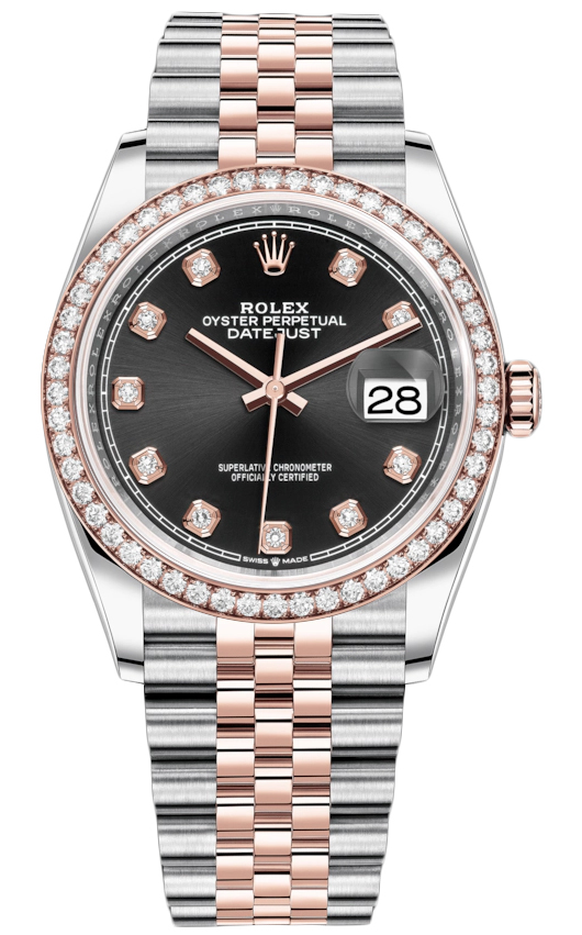 rolex rose gold and black