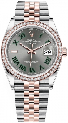 Rolex Datejust 36mm Stainless Steel and Rose Gold 126281RBR Slate Roman Jubilee