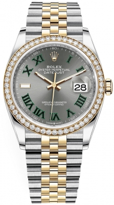 Rolex Datejust 36mm Stainless Steel and Yellow Gold 126283RBR Slate Roman Jubilee