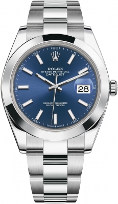 Rolex Datejust 41mm Stainless Steel 126300 Blue Index Oyster