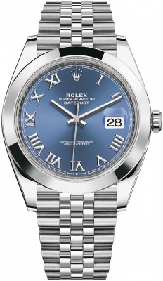 Rolex Datejust 41mm Stainless Steel 126300 Blue Roman Jubilee