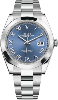 Rolex Datejust 41mm Stainless Steel 126300 Blue Roman Oyster