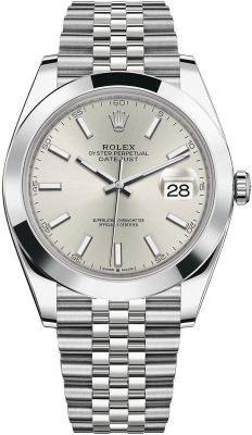 Rolex Datejust 41mm Stainless Steel 126300 Silver Index Jubilee