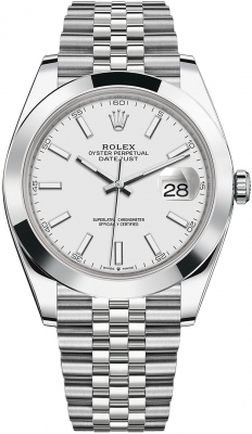 Rolex Datejust 41mm Stainless Steel 126300 White Index Jubilee