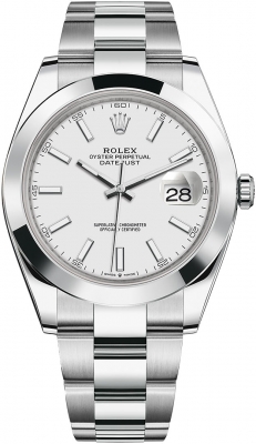 Rolex Datejust 41mm Stainless Steel 126300 White Index Oyster