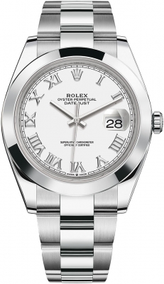 Rolex Datejust 41mm Stainless Steel 126300 White Roman Oyster