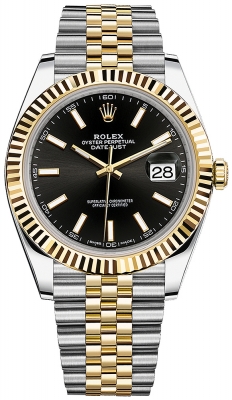 Rolex Datejust 41mm Steel and Yellow Gold 126333 Black Index Jubilee