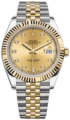 Rolex Datejust 41mm Steel and Yellow Gold 126333 Champagne Diamond Jubilee