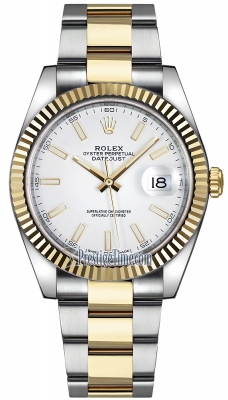 Rolex Datejust 41mm Steel and Yellow Gold 126333 White Index Oyster