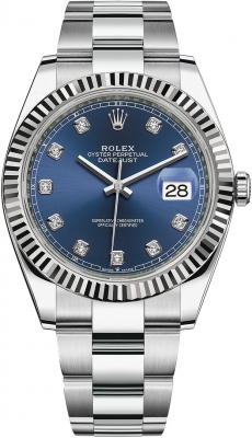 Rolex Datejust 41mm Stainless Steel 126334 Blue Diamond Oyster