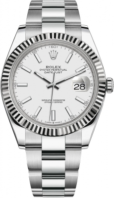 Rolex Datejust 41mm Stainless Steel 126334 White Index Oyster