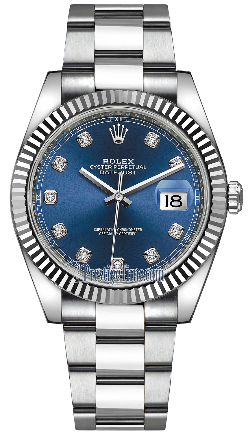 rolex datejust 41 blue diamond