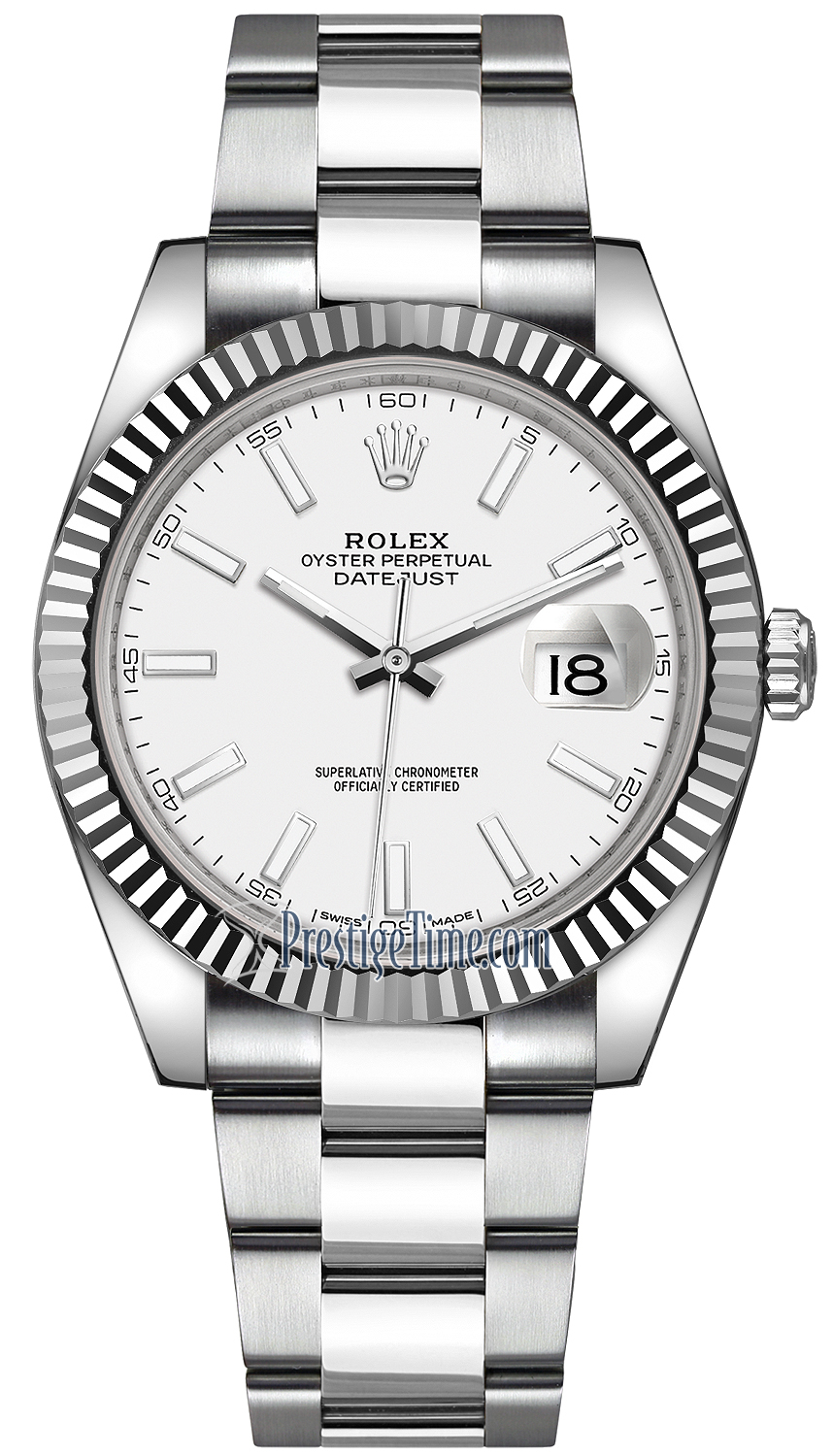 rolex datejust 41mm white dial