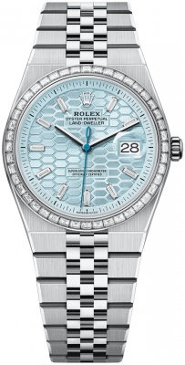 127286TBR Ice Blue Honeycomb Baguette