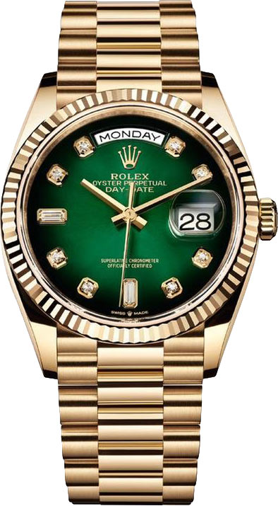 128238 Green Graduated Diamond Rolex 