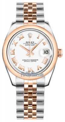 Rolex Datejust 31mm Stainless Steel and Rose Gold 178241 White Roman Jubilee