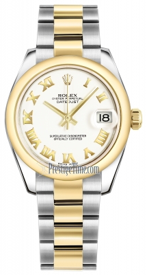 Rolex Datejust 31mm Stainless Steel and Yellow Gold 178243 White Roman Oyster